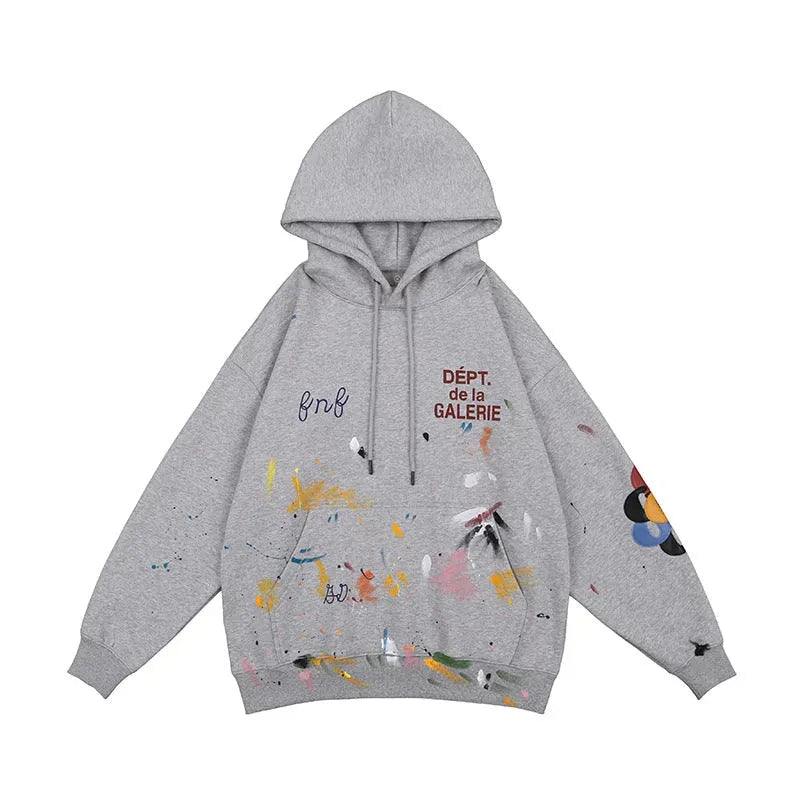Graffiti Splash Ink Hip Hop High Street Distressed Retro Hoodie For Men And Women - Bellarte Enchanté Graffiti Splash Ink Hip Hop High Street Distressed Retro Hoodie For Men And Women